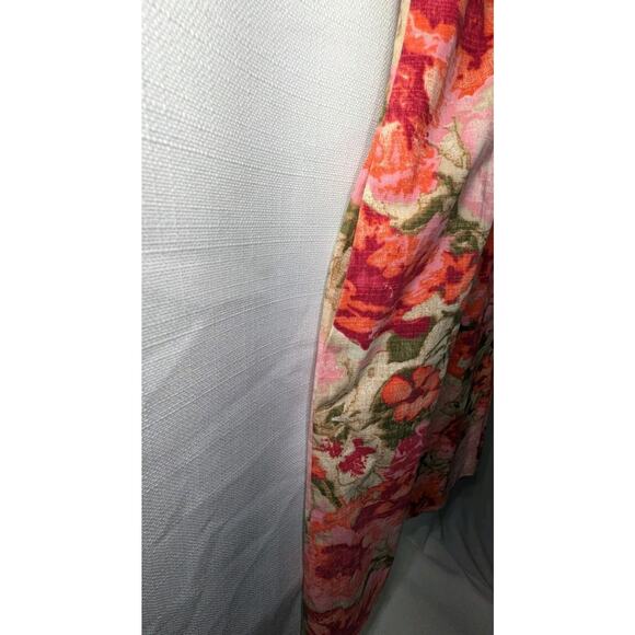 Talbots Womens Sleeveless Pockets Beige Pink Khaki Floral Sheath Dress Sz 4 - Picture 3 of 9